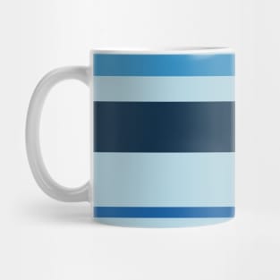 A soft jam of Light Blue, Windows Blue, Prussian Blue and Lapis Lazuli stripes. Mug